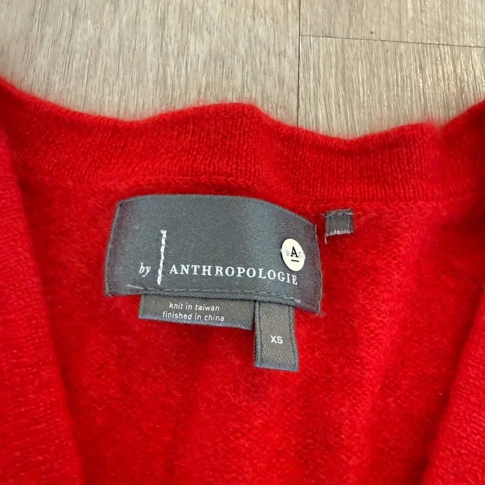 Red Anthropologie Cashmere Sweater